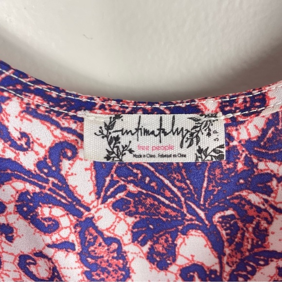 Free People Dove Slip Mini Dress Womens Small Paisley Purple Boho Hippie Flowy - Picture 7 of 10